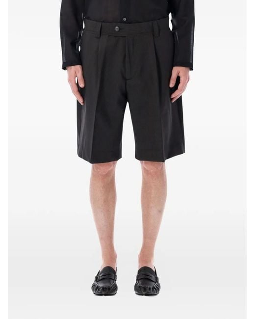mfpen Black Pleated Shorts for men