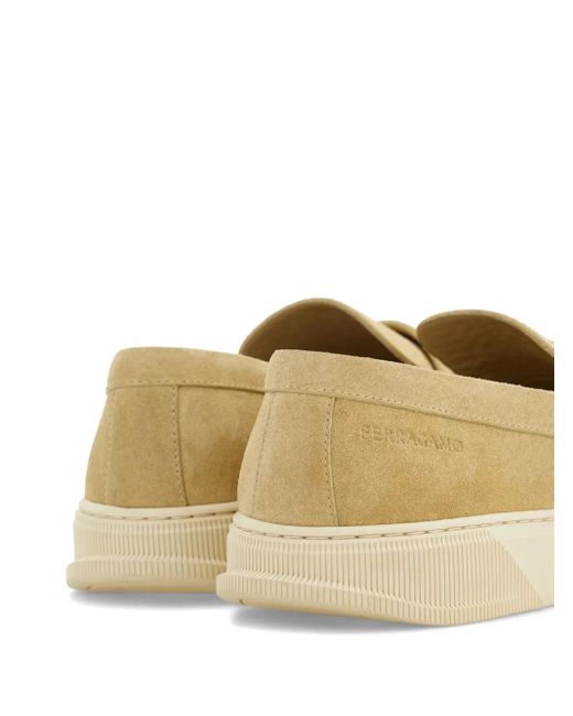 Ferragamo Natural Brad Suede Slip-On Sneakers for men