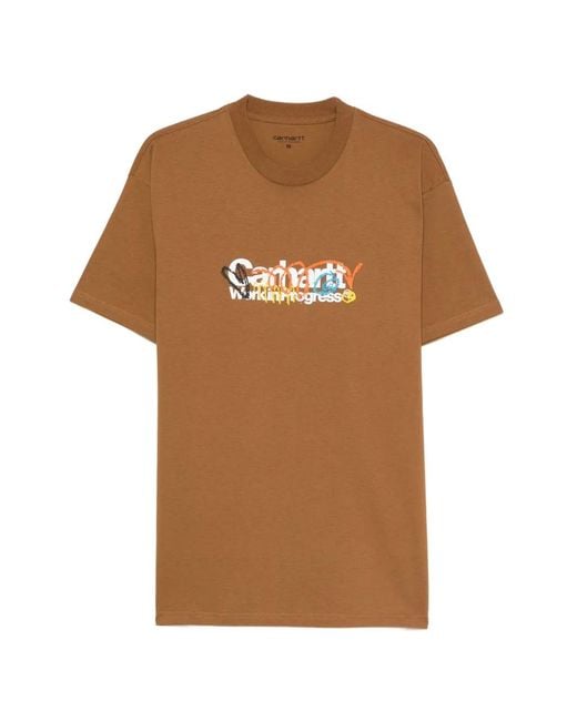 Carhartt Brown Primary Printed T-Shirt for men