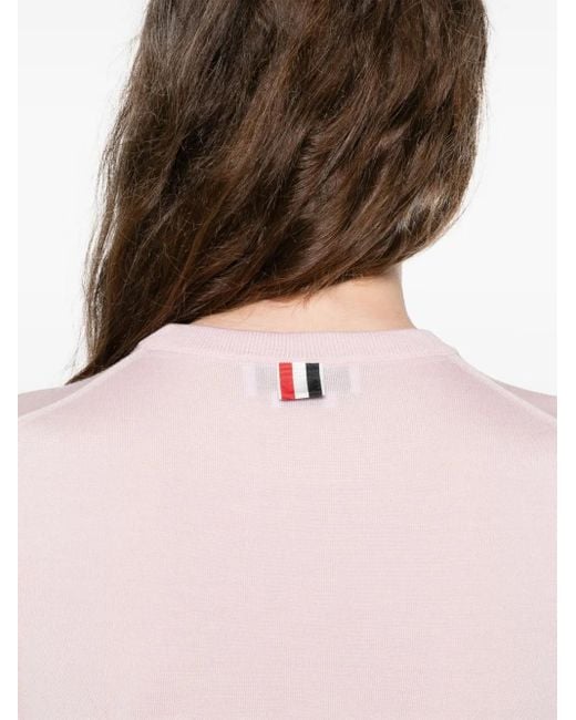 Thom Browne Pink Tank Top With Striped Detail