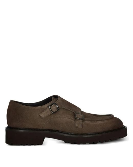 メンズ Doucal's スエード モンクストラップシューズ Brown