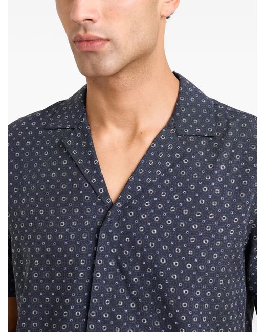 Orlebar Brown Blue Maitan Solstice Printed Short-Sleeve Shirt for men