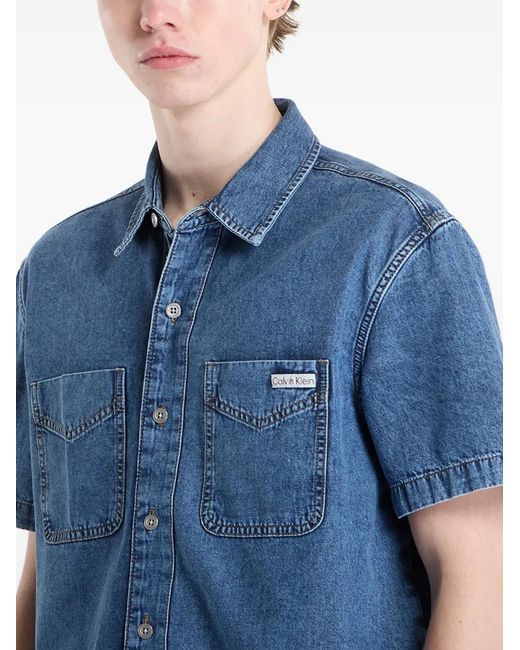 Calvin Klein Denim Overhemd in het Blue voor heren