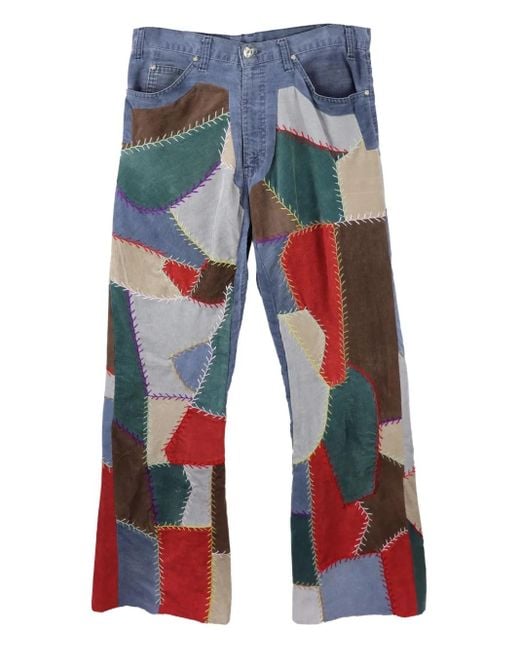 Pantalon En Velours Côtelé À Design Patchwork READYMADE en coloris Red