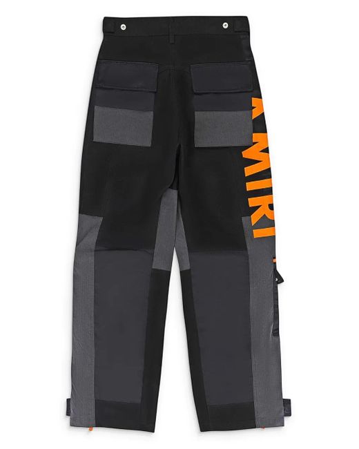 Amiri Black Logo-Print Trousers for men