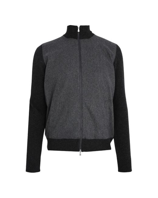 Gran Sasso Black Zip-Fastening Long-Sleeve Jacket for men
