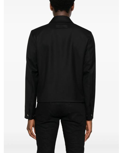 メンズ Amiri ジップアップ シャツジャケット Black