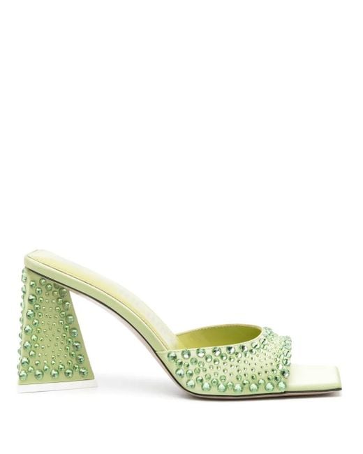The Attico Green Mini Devon Heeled Sandals