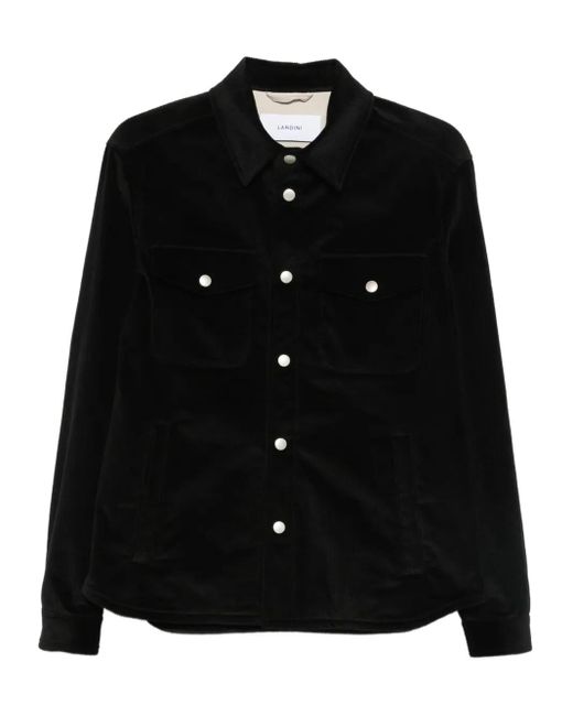 Lardini Black Corduroy Shirt Jacket for men