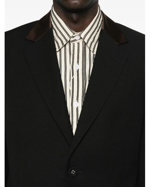 Wales Bonner Black Single-Breasted Blazer for men
