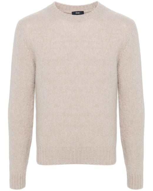 Pull À Fini Brossé Herno pour homme en coloris White
