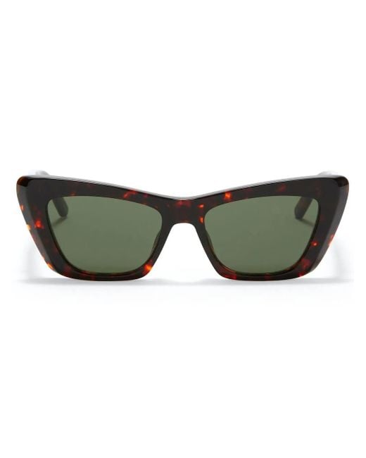 Palm Angels Green Hermosa Square-frame Sunglasses