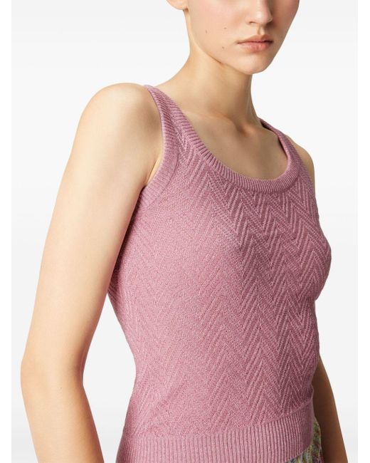 Missoni Pink Zigzag Woven Tank Top