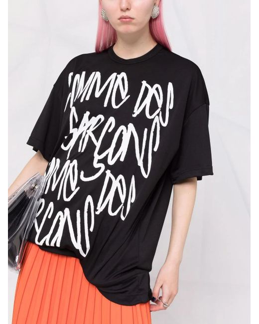 T-Shirt À Logo Imprimé Comme des Garçons en coloris Black