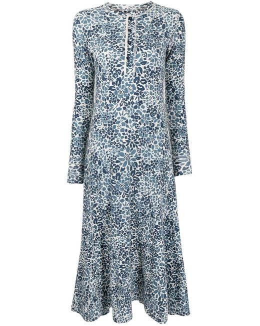 Polo Ralph Lauren Blue Rowie Floral-print Maxi Dress