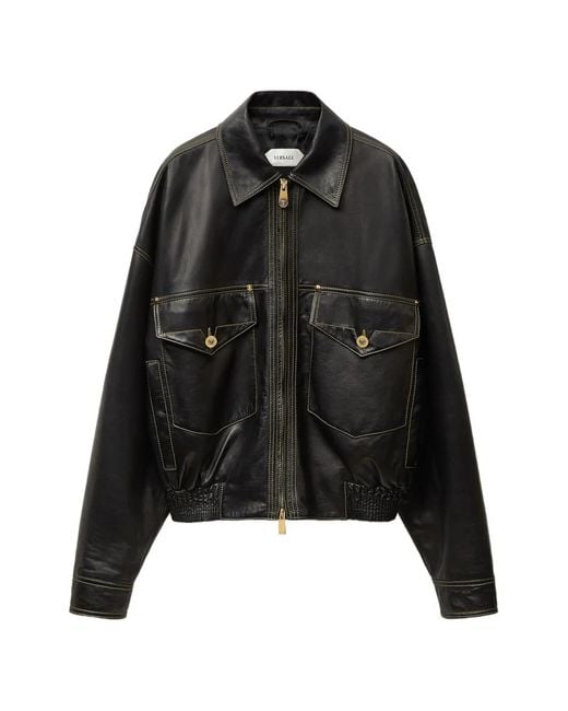 Versace Black Nappa Blouson for men