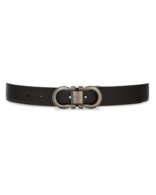 Ferragamo Black Gacini Leather Belt for men