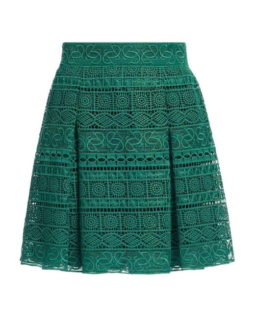 Elie Saab Green Macramé Skirt