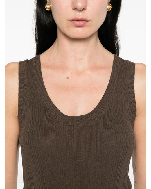 Weekend by Maxmara Brown Ribbed Top