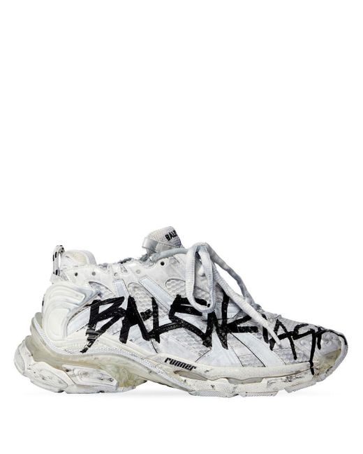 Balenciaga Sneakers Met Logoprint in het Gray