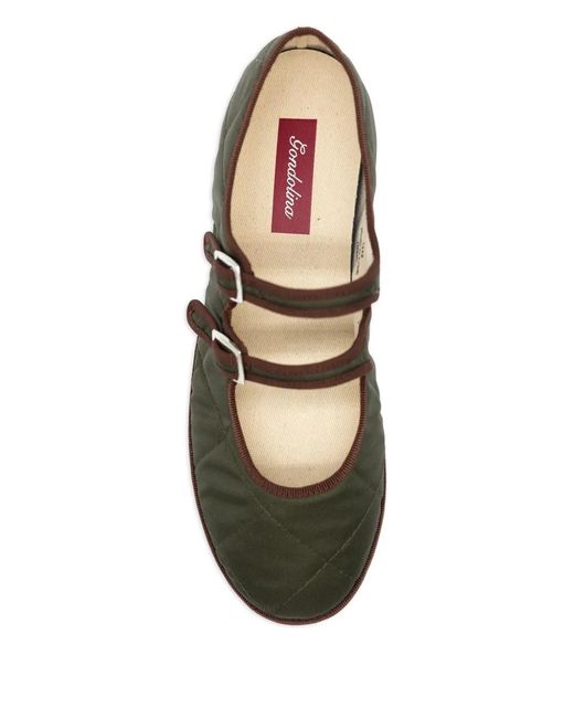 Gondolina Black Acqua Alta Mary Jane Quilted Double-Lace Ballet Flats