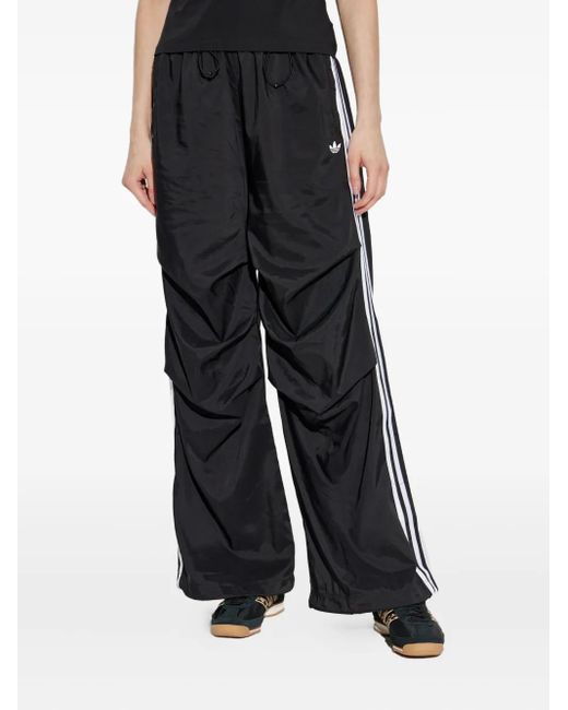 Adidas Black Three-Stripe Drawstring Trousers