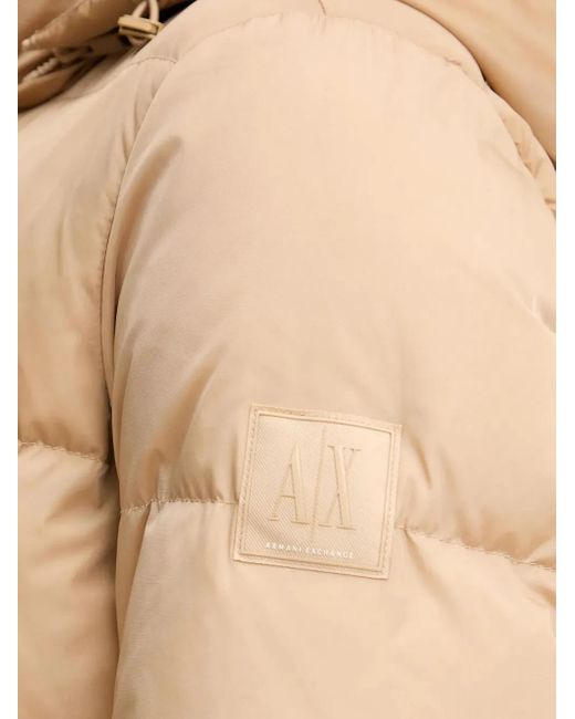 ARMANI EXCHANGE Blue Hooded Logo-Patch Jacket