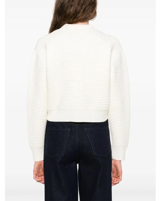 Sandro White Crew-Neck Cardigan