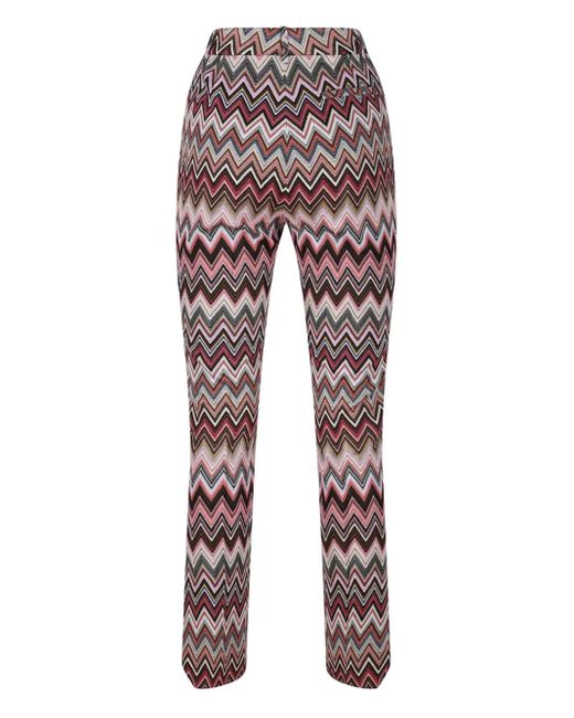 Missoni Red Zigzag-Pattern Trousers