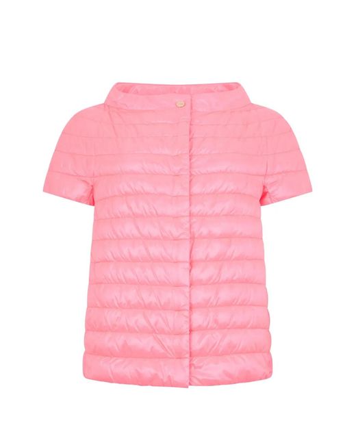 Herno Pink Short-Sleeve Puffer Jacket