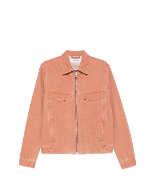 Etudes Studio Pink Veste En Jean À Fermeture Zippée Et Coupe Slim