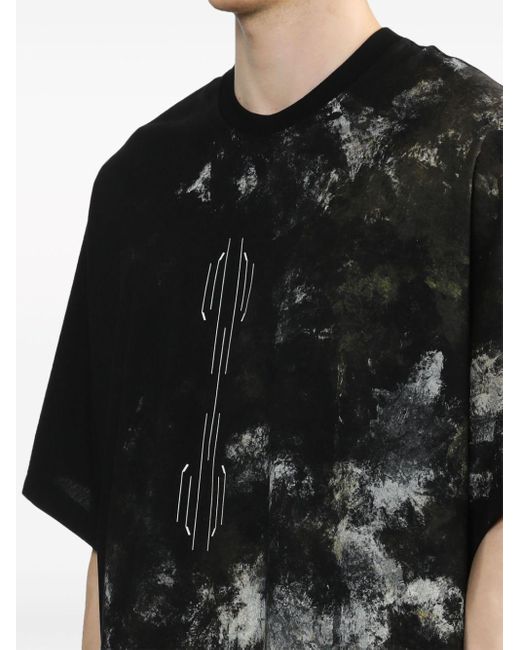 T-shirt en coton à imprimé tie-dye Julius pour homme en coloris Black