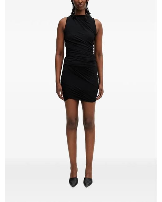 Rick Owens Black Luna Draped Sleeveless Top