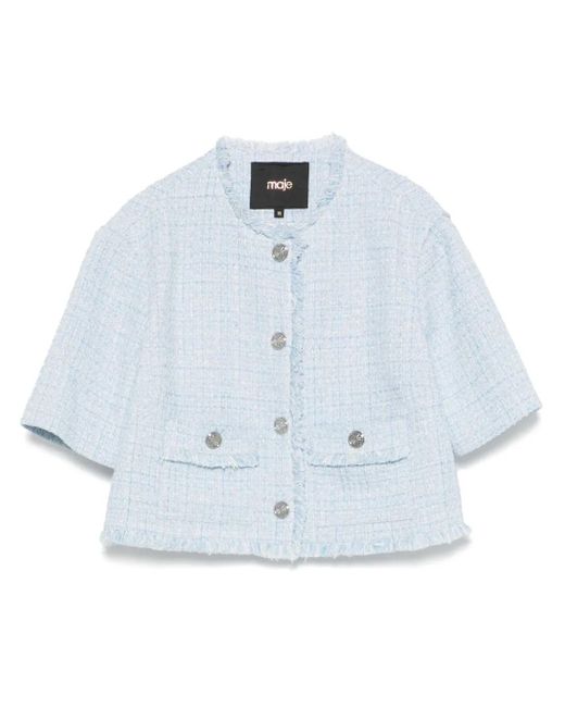 Maje Blue Tweed Jacket