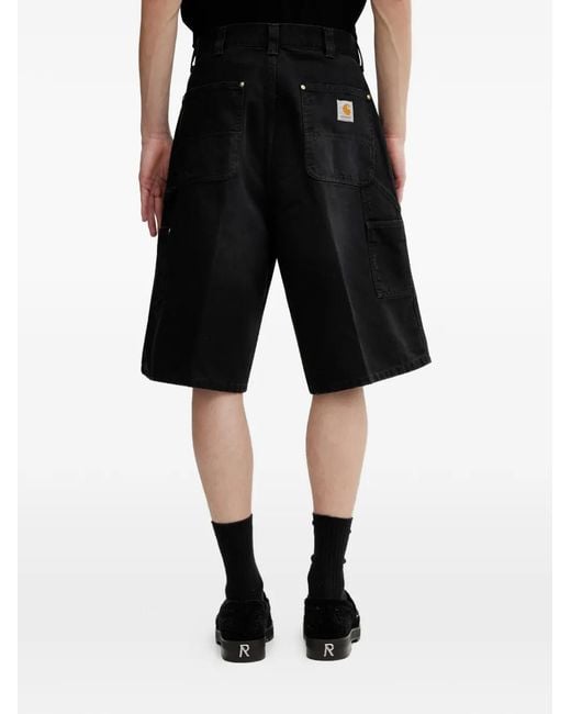 Carhartt Black Og Single Knee Logo-Patch Cargo Shorts for men