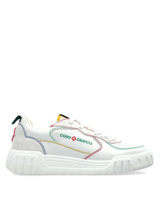 Casablanca White Logo-Print Sneakers