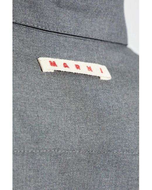 Marni Gray Wool Shirt for men