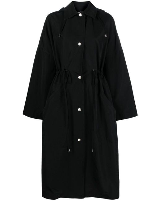 Totême  Black Single-breasted Hooded Coat