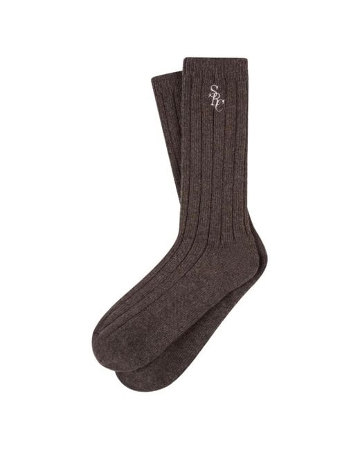 Sporty & Rich Brown Ribbed Socks