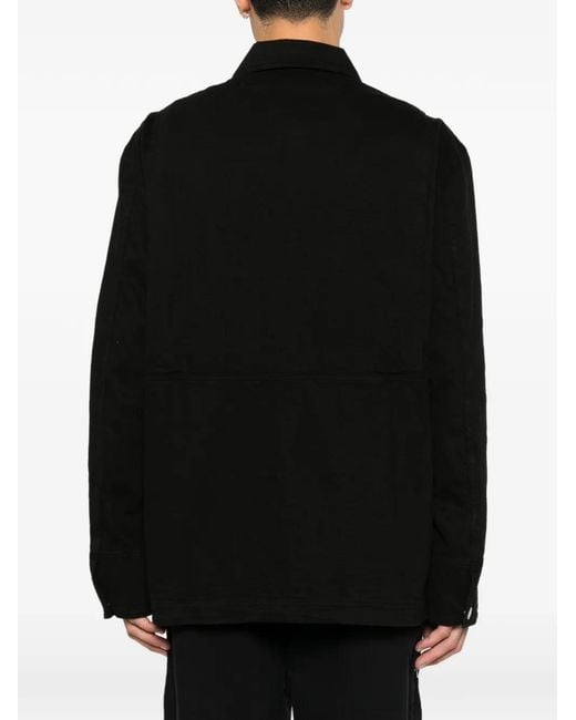 Etudes Studio Black Worker Rivet-Detailed Patch-Pocket Cotton Jacket for men