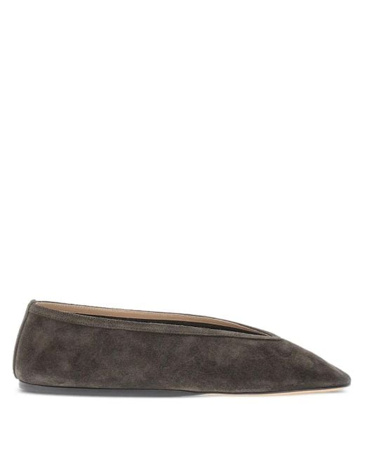 Le Monde Beryl Gray Spitze Mules Aus Wildleder