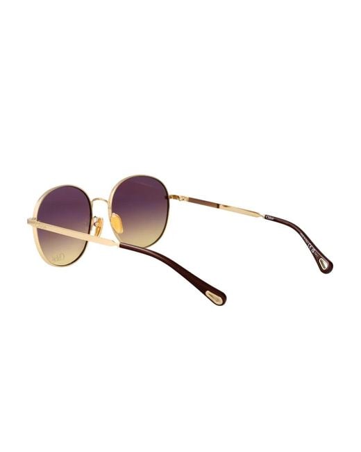 Chloé Purple Round-Frame Sunglasses