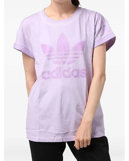Adidas Purple Loose Boyfriend T-Shirt