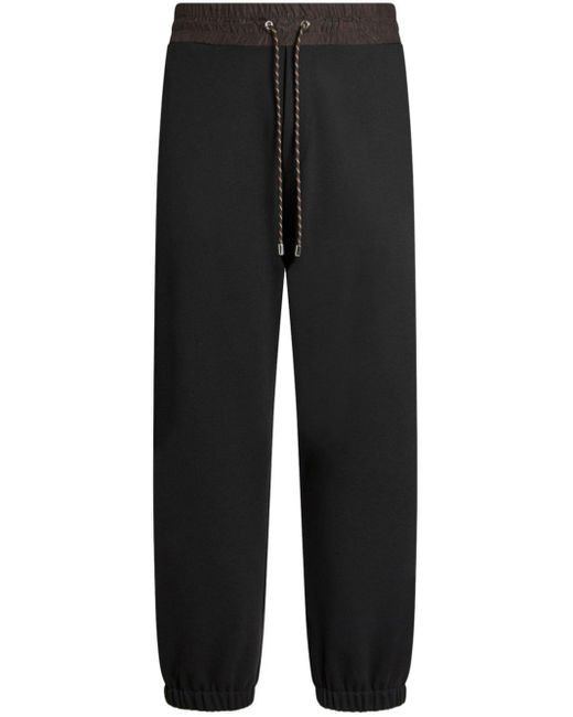 Etro Black Drawstring Jersey Track Pants for men