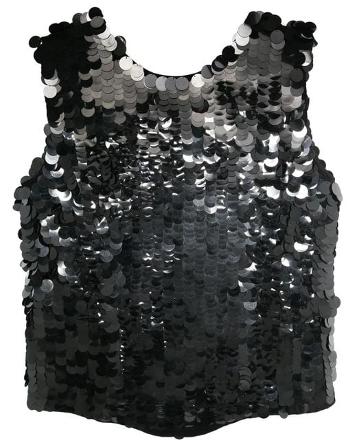 Blusa con adornos de lentejuelas de cristal P.A.R.O.S.H. de color Black