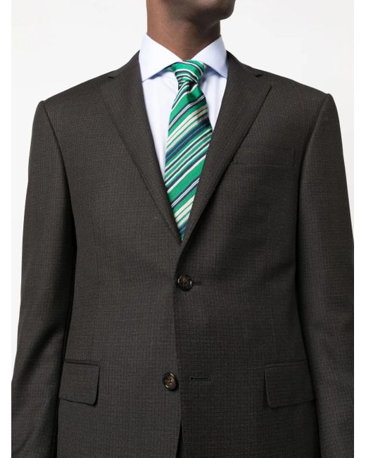 Corneliani Black Single-Breasted Virgin Wool Suit for men
