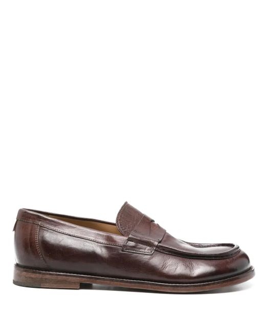 Moma Brown Leather Loafers for men
