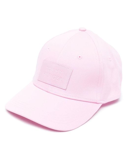 Tommy Hilfiger Pink Logo-appliquè Organic Cotton Cap