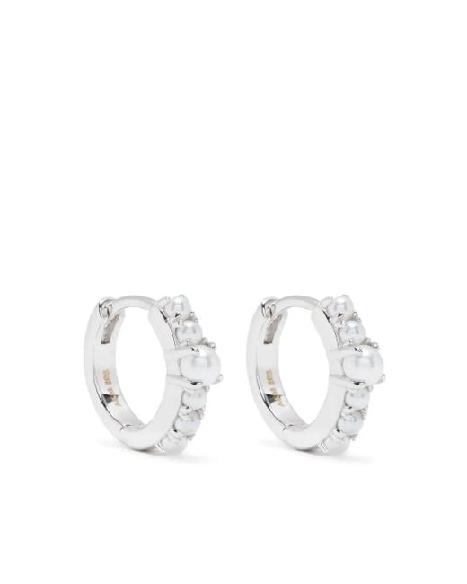 Astrid & Miyu ビジュー フープピアス White