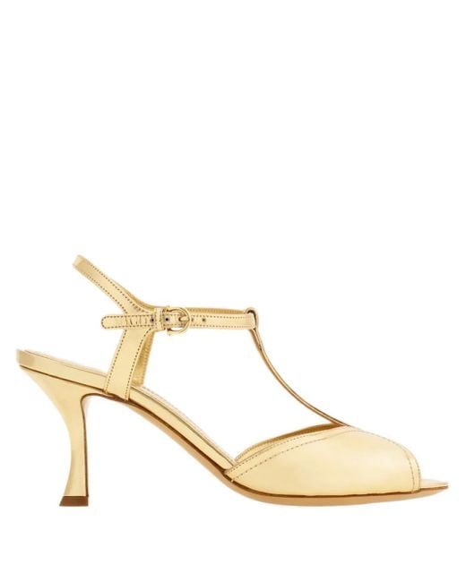 Ferragamo 70mm T-strap Sandals Metallic